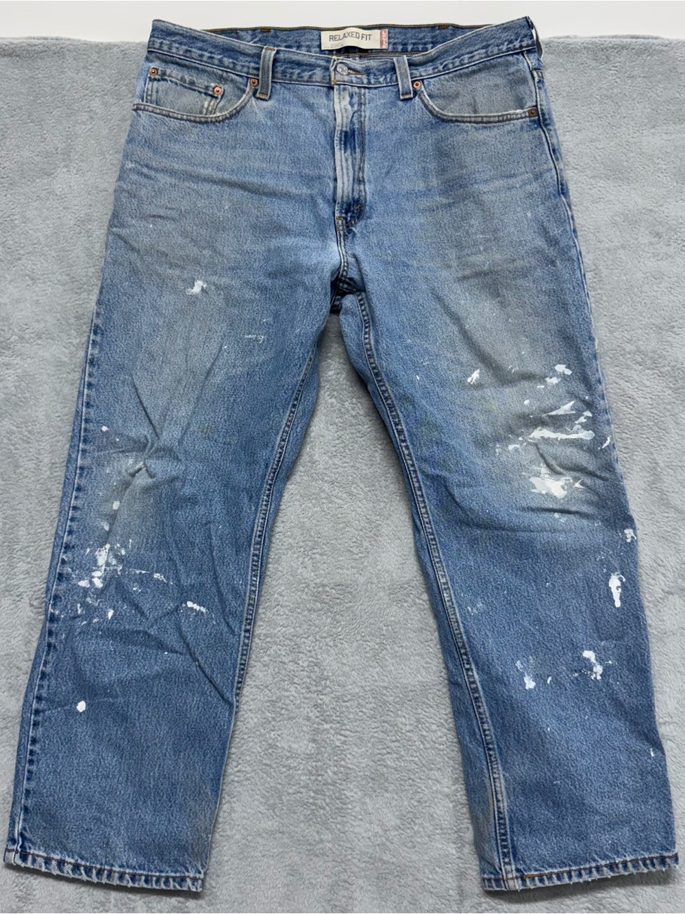 Vtg Levi’s 550 Jeans Mens 38x30 Relaxed Fit Distressed Painter Paint Splatter